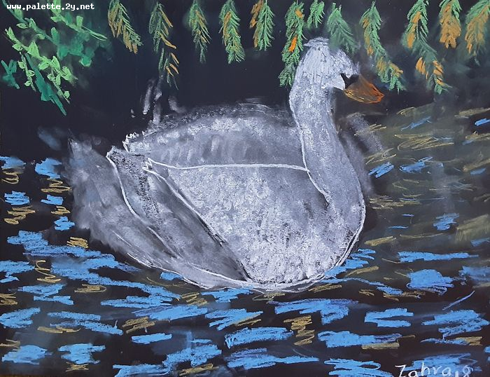 Art Studio PALETTE. Zahra Merchant Picture.  Pastel Animals Birds 