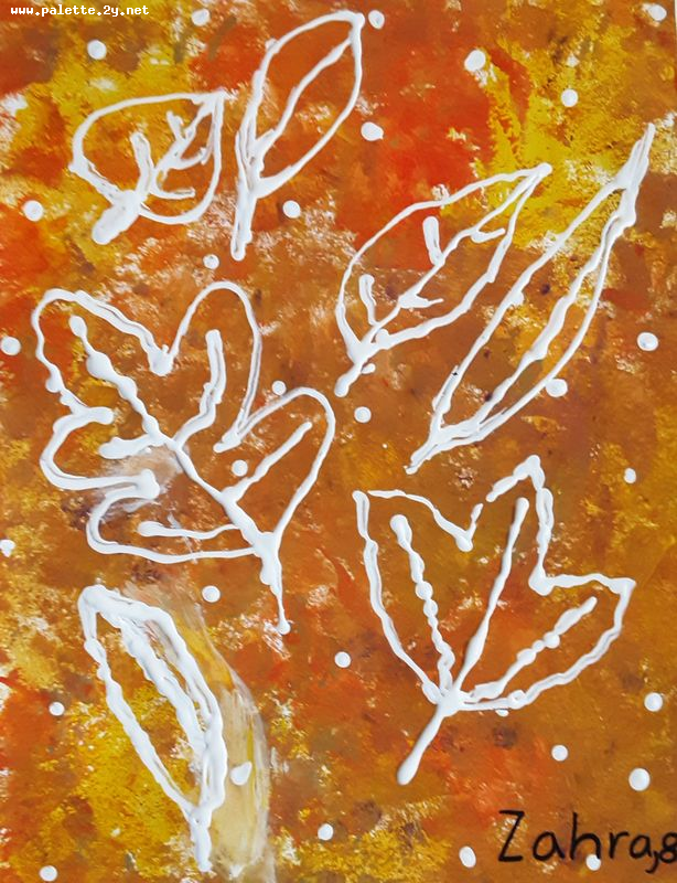 Art Studio PALETTE. Zahra Merchant Picture.  Tempera Plants Leaves 