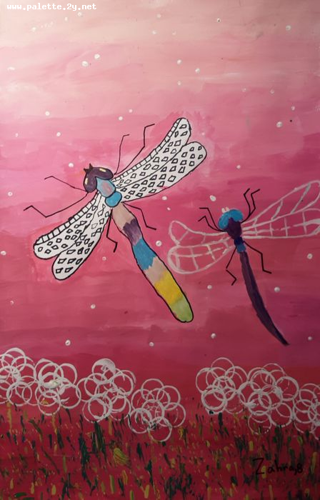 Art Studio PALETTE. Zahra Merchant Picture.  Tempera Animals Butterfly 