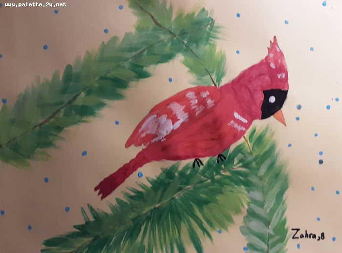 Art Studio PALETTE. Zahra Merchant Picture.  Tempera Animals Birds 