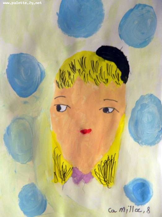 Art Studio PALETTE. Camilla Mahmudova Picture.  Tempera People Portrait 