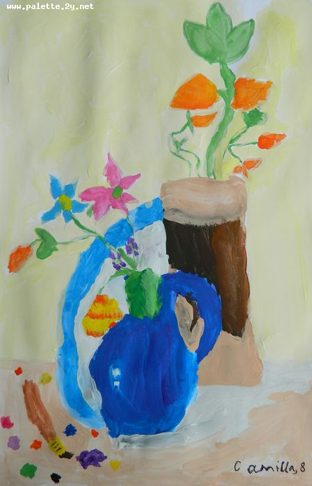 Art Studio PALETTE. Camilla Mahmudova Picture.  Tempera Still Life Still Life 