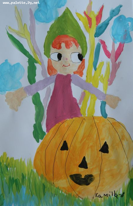 Art Studio PALETTE. Camilla Mahmudova Picture.  Tempera Holidays Halloween 
