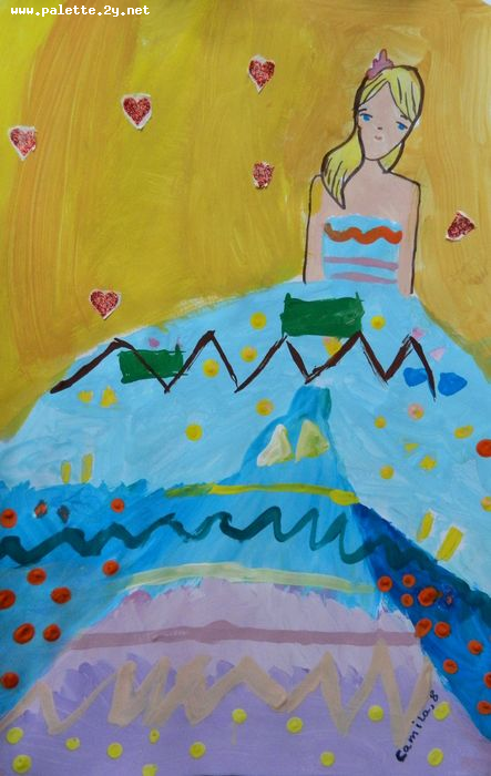 Art Studio PALETTE. Camilla Mahmudova Picture.  Tempera Design Clothes 