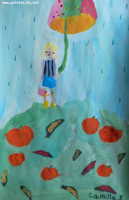 Art Studio PALETTE. Camilla Mahmudova Picture.  Tempera Design Umbrellas 