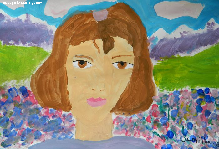 Art Studio PALETTE. Camilla Mahmudova Picture.  Tempera People Portrait 