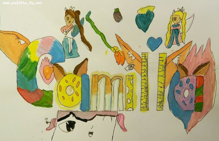 Art Studio PALETTE. Camilla Mahmudova Picture.  Marker, Tempera Design Selfname 