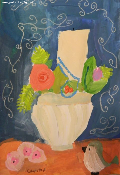 Art Studio PALETTE. Camilla Mahmudova Picture.  Tempera Still Life Still Life 