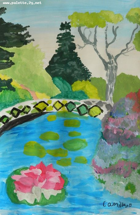 Art Studio PALETTE. Camilla Mahmudova Picture.  Tempera Inspired by Monet 