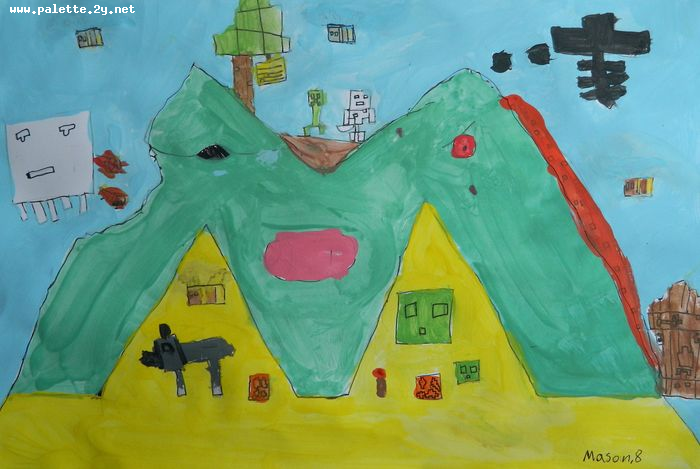 Art Studio PALETTE. Mason Chen Picture.  Tempera Design Selfname 