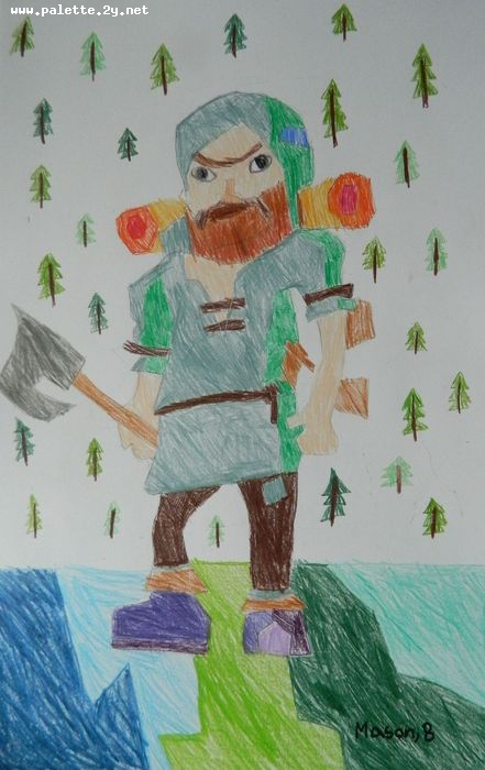 Art Studio PALETTE. Mason Chen Picture.  Coloured Pencil People Activities 