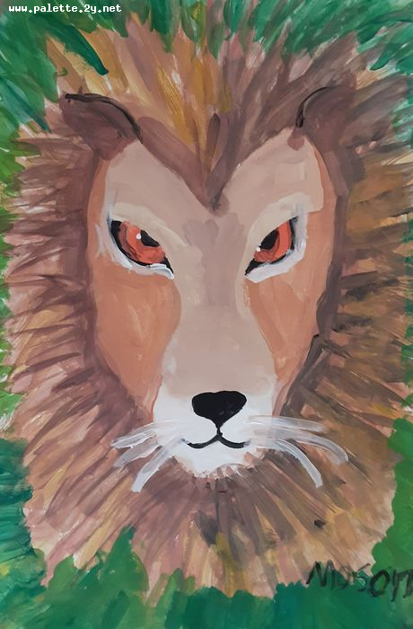 Art Studio PALETTE. Mason Chen Picture.  Tempera Animals Cats 