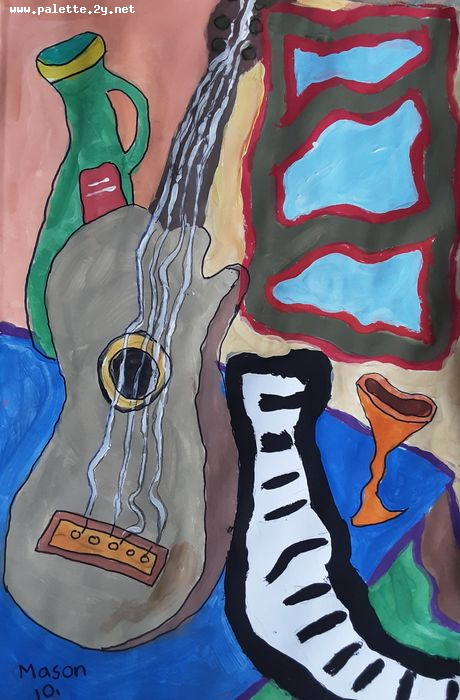 Art Studio PALETTE. Mason Chen Picture.  Marker, Tempera Inspired by Missakian 