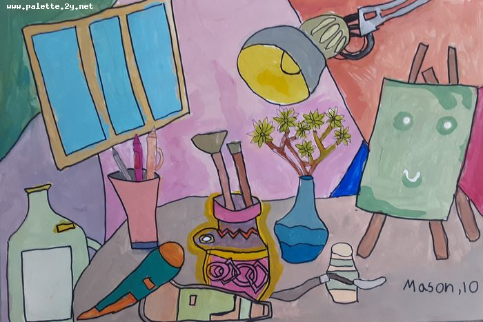 Art Studio PALETTE. Mason Chen Picture.  Marker, Tempera Still Life Palette 