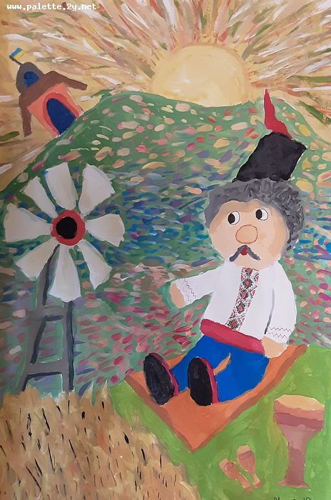 Art Studio PALETTE. Mason Chen Picture.  Tempera Fantasy Favorite Toy 