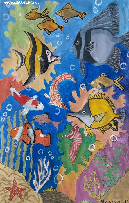 Art Studio PALETTE. Mason Chen Picture.  Tempera Animals Birds 