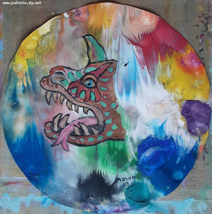 Art Studio PALETTE. Mason Chen Picture.  Tempera Fantasy Dragons 