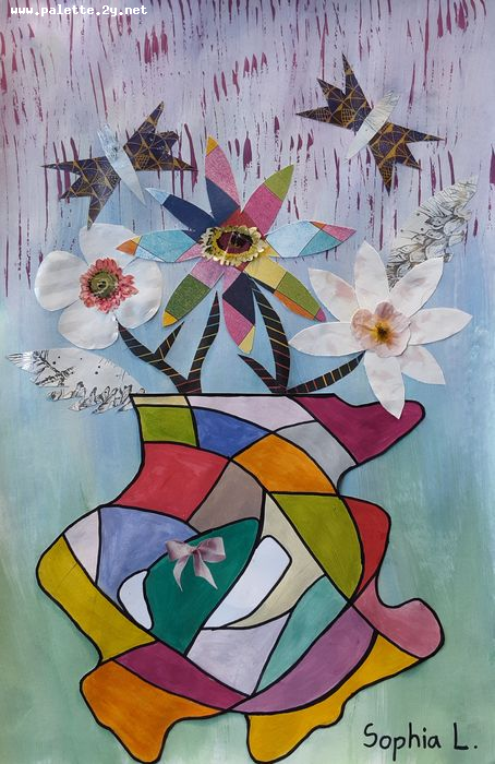 Art Studio PALETTE. Sophia Liu Picture.  Applique Still Life Still Life 