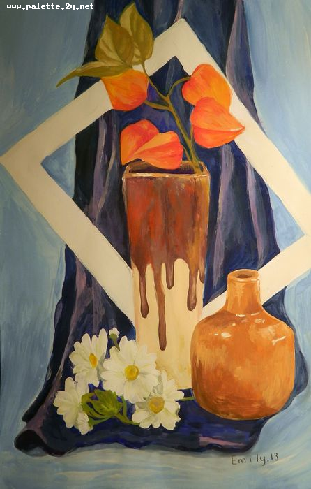 Art Studio PALETTE. Emily Hwang Picture.  Tempera Still Life Still Life 