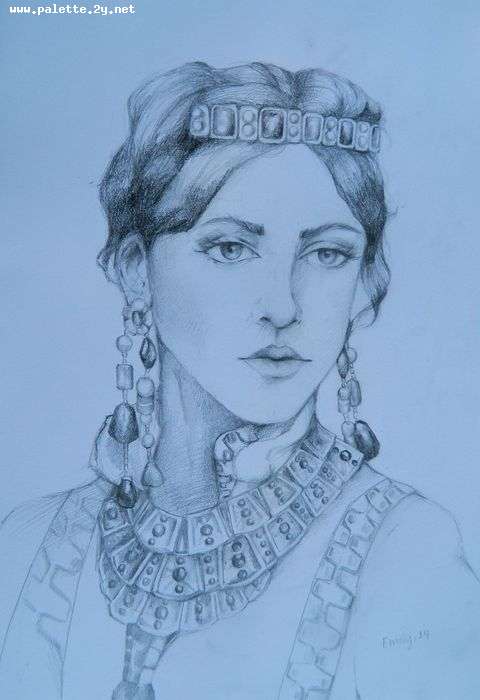 Art Studio PALETTE. Emily Hwang Picture.  Pencil People Portrait 