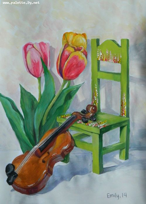 Art Studio PALETTE. Emily Hwang Picture.  Marker, Tempera Still Life Still Life 