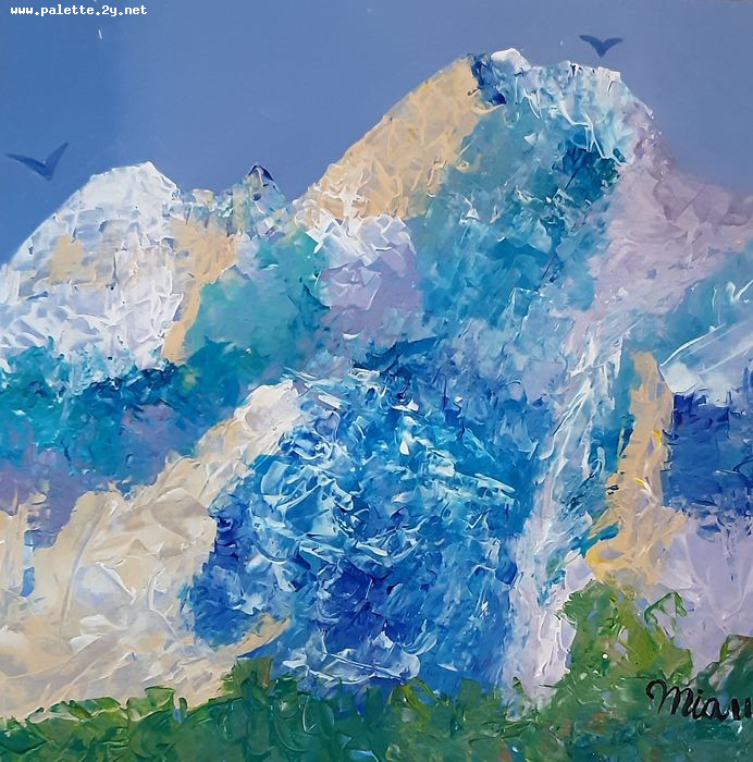 Art Studio PALETTE. Mia Guo Picture.  Tempera Landscape Nature 