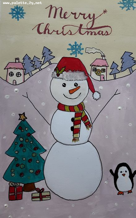 Art Studio PALETTE. Mia Guo Picture.  Marker, Tempera Holidays Christmas 