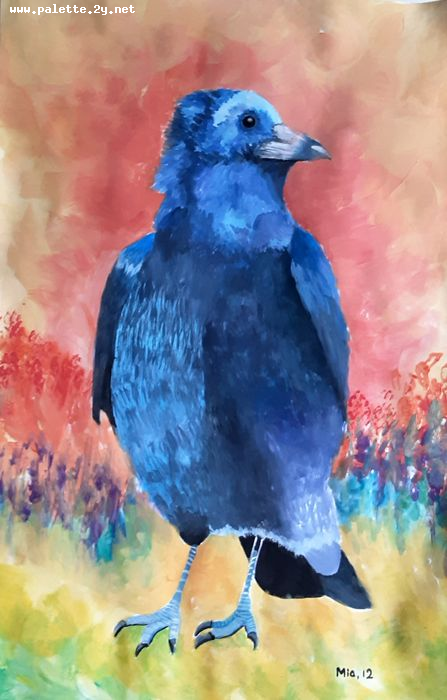 Art Studio PALETTE. Mia Guo Picture.  Tempera Animals Birds 