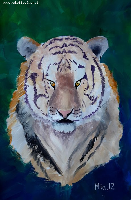 Art Studio PALETTE. Mia Guo Picture.  Tempera Animals Cats 