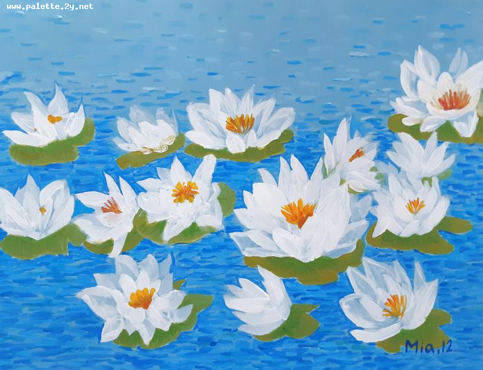 Art Studio PALETTE. Mia Guo Picture.  Tempera Plants Flowers 