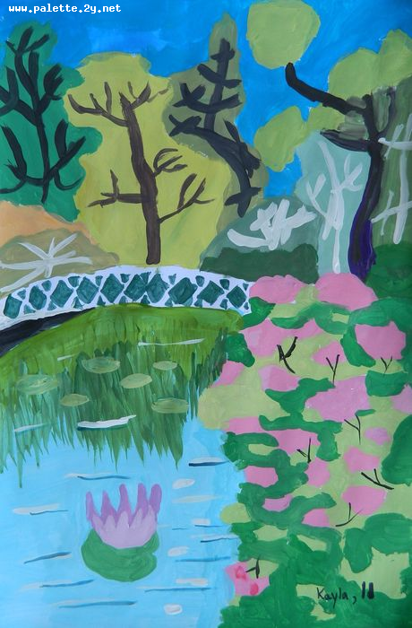 Art Studio PALETTE. Kayla Smith Picture.  Tempera Inspired by Monet 