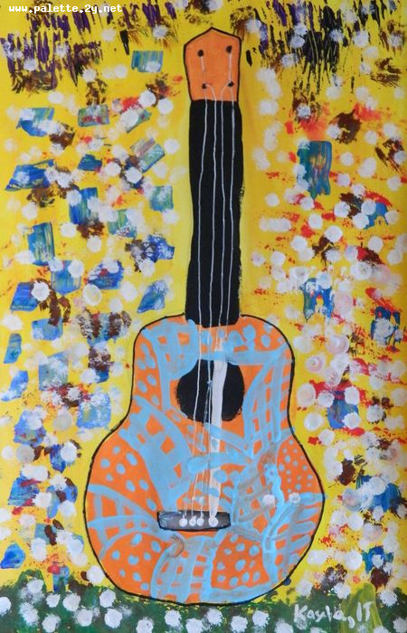 Art Studio PALETTE. Kayla Smith Picture.  Tempera Still Life Music 