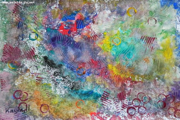 Art Studio PALETTE. Kayla Smith Picture.  Tempera Fantasy Abstract 