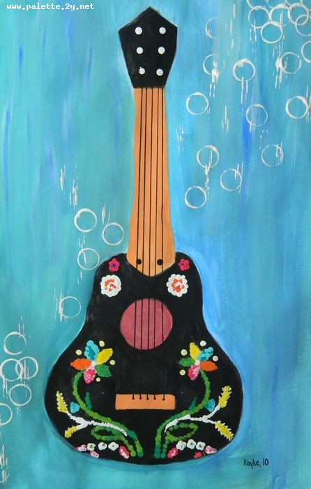 Art Studio PALETTE. Kaylie Wyroslak Picture.  Tempera Still Life Music 