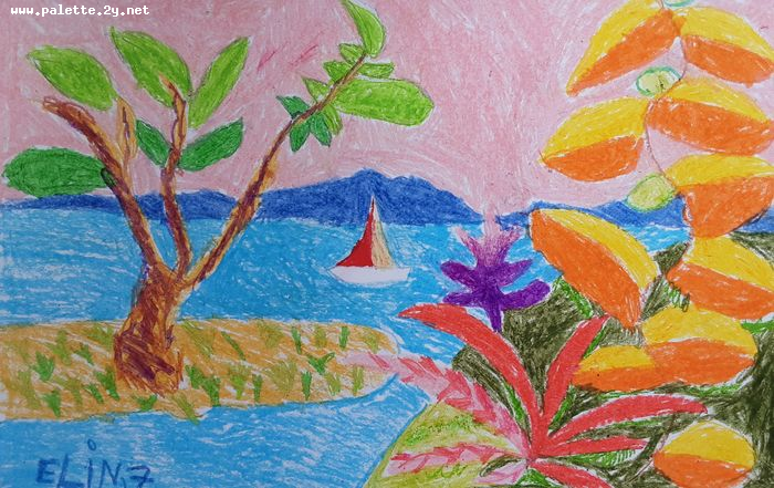 Art Studio PALETTE. Elin Musayeva Picture.  Oil Pastel   