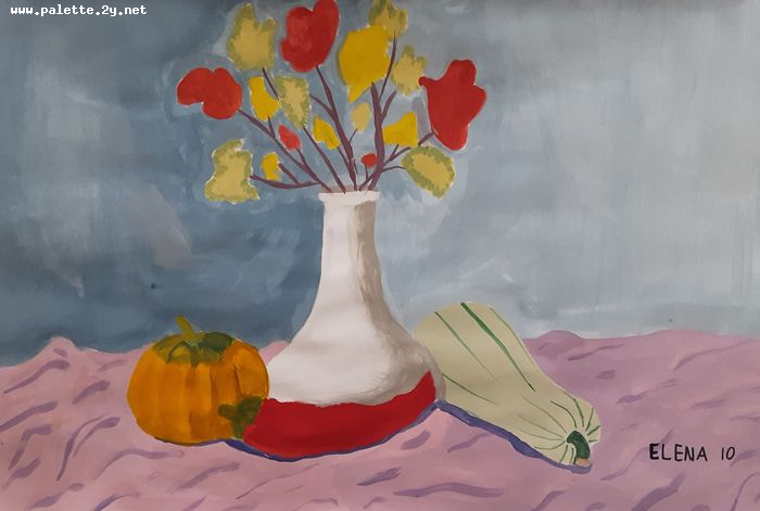 Art Studio PALETTE. Elena Pelex Picture.  Tempera Still Life Still Life 