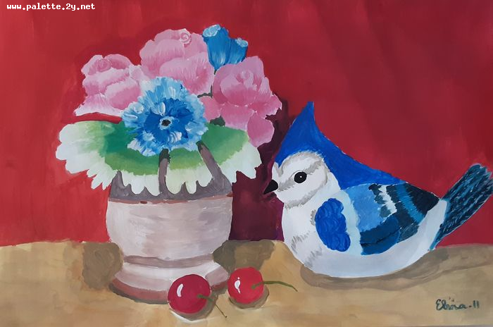 Art Studio PALETTE. Elena Pelex Picture.  Tempera Still Life Still Life 