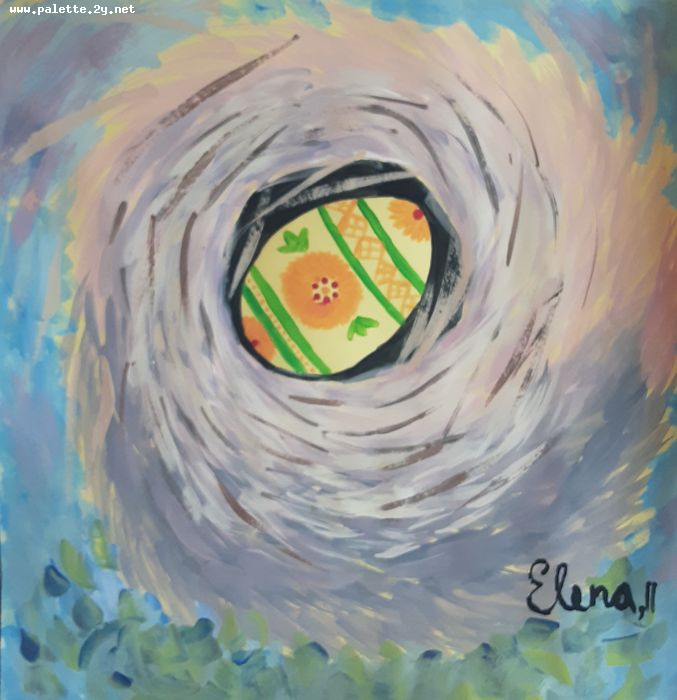 Art Studio PALETTE. Elena Pelex Picture.  Tempera Holidays Easter 