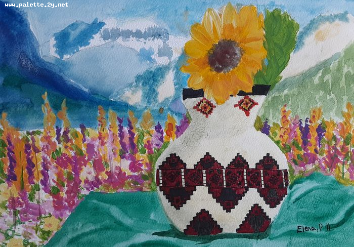 Art Studio PALETTE. Elena Pelex Picture.  Tempera Still Life Still Life 