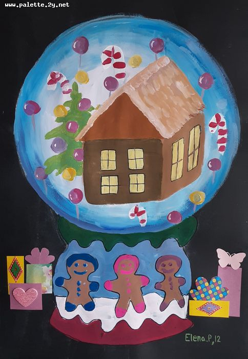 Art Studio PALETTE. Elena Pelex Picture.  Mixed Media Holidays Christmas 