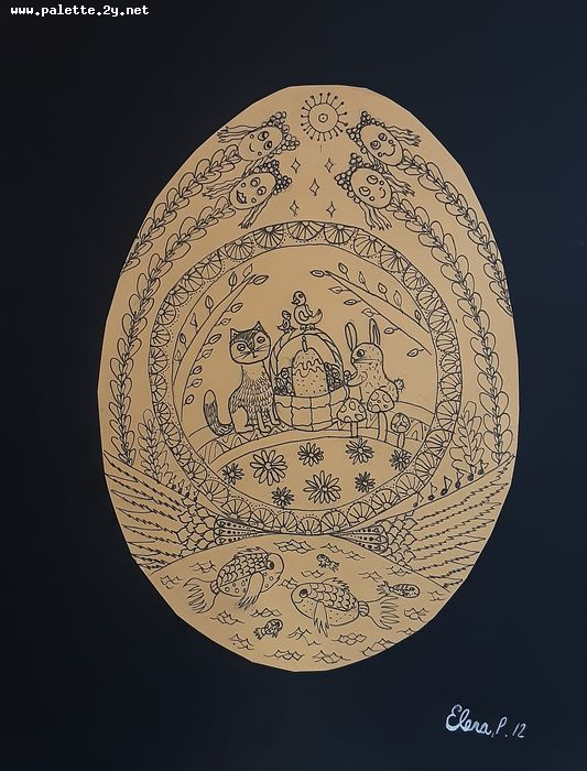 Art Studio PALETTE. Elena Pelex Picture.  Ink Holidays Easter 