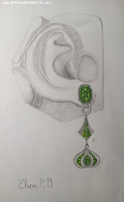 Art Studio PALETTE. Elena Pelex Picture.  Pencil People Plaster Cast 