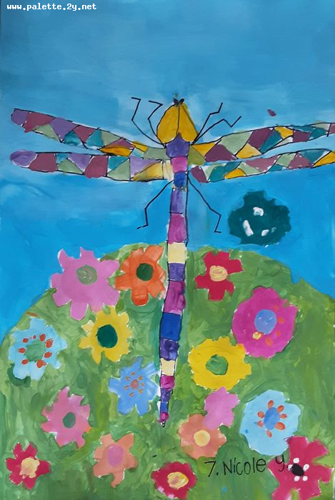 Art Studio PALETTE. Nicole Yan Picture.  Tempera Animals Butterfly 