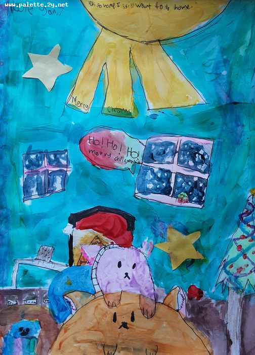 Art Studio PALETTE. Nicole Yan Picture.  Marker, Tempera Holidays Christmas 