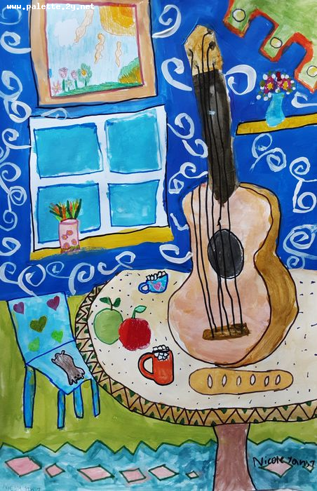 Art Studio PALETTE. Nicole Yan Picture.  Marker, Tempera Inspired by Missakian 