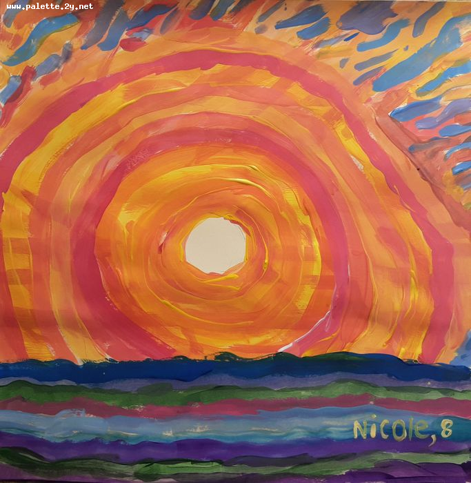 Art Studio PALETTE. Nicole Yan Picture.  Tempera Landscape Nature 