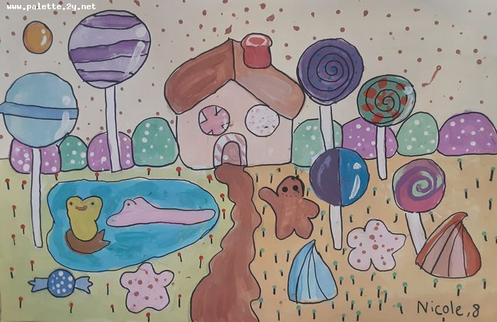 Art Studio PALETTE. Nicole Yan Picture.  Marker, Tempera Fantasy Imagenation 