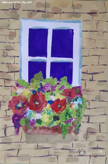 Art Studio PALETTE. Nicole Yan Picture.  Tempera Plants Garden 