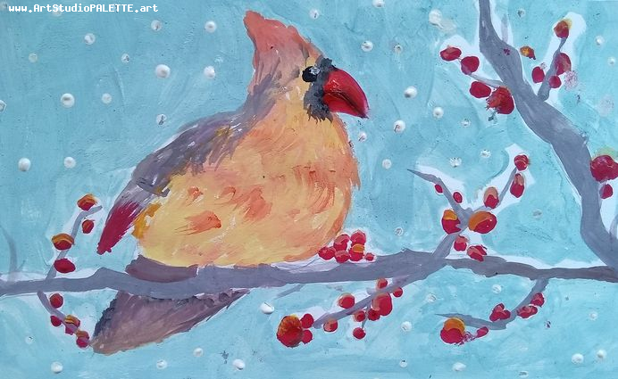 Art Studio PALETTE. Nicole Yan Picture.  Tempera Animals Birds 