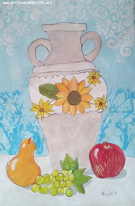 Art Studio PALETTE. Nicole Yan Picture.  Marker, Tempera Still Life Still Life 